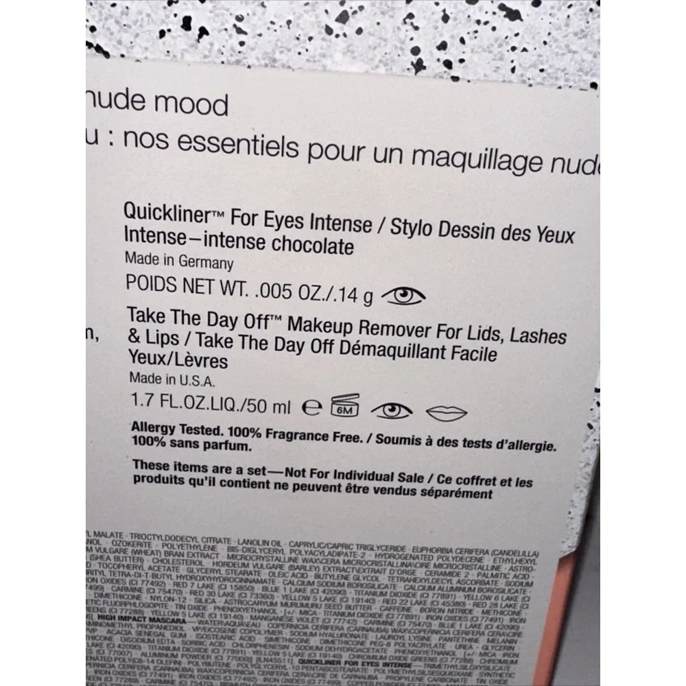 Clinique Full Face Forward : Nude Mood 5 Pieces Pop Lip Mascara Quickliner +More
